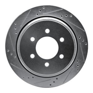 Ford Expedition Brake Rotor (1) - Rear Left - R1 Concepts - Drilled & Slotted - Silver - `02-`06
